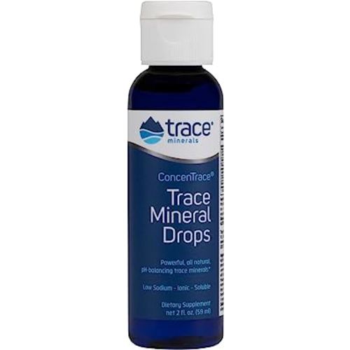 Trace Minerals ConcenTrace Drops | Full Spectrum Minerals | Ionic Liquid Magnesium, Chloride, Potassium | Low Sodium | Energy, Electrolytes, Hydration | 24 Day Supply, 2 fl oz (Pack of 1)