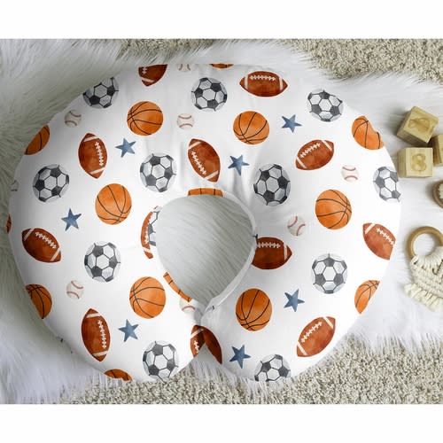 Watercolor Sports Theme Collection Nursing Breastfeeding Pillow Cover