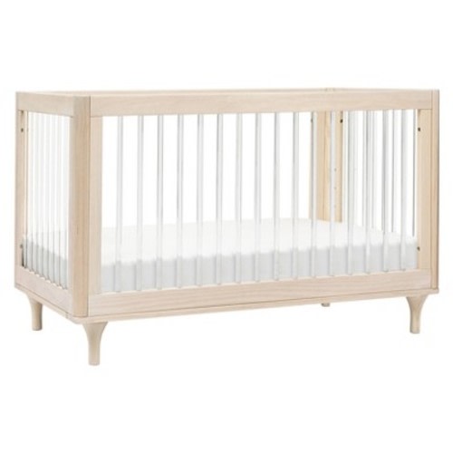 Babyletto Lolly 3-in-1 Convertible Crib with Toddler Rail, Color: Washed Natural/Acrylic