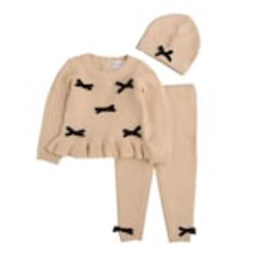 3-Piece Velvet Bows Sweater Set (Baby Girl)