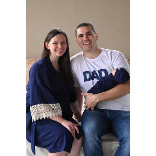 Navy Mommy and Me Robe Swaddle Set: Personalized Baby Hat - Etsy