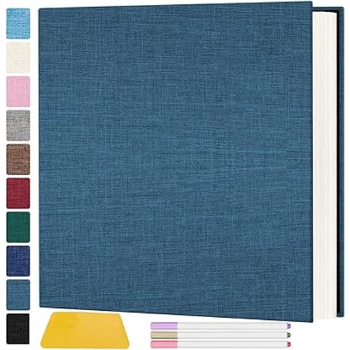 Photo Album Self Adhesive Pages, 60 Pages Magnetic Scrapbook Albums with Sticky Page,Photos Album Holds 8x10 & 5X7 & 4x6 & 6x8 & 3x5, Large Picture Book Ideal for Family,Wedding,Baby