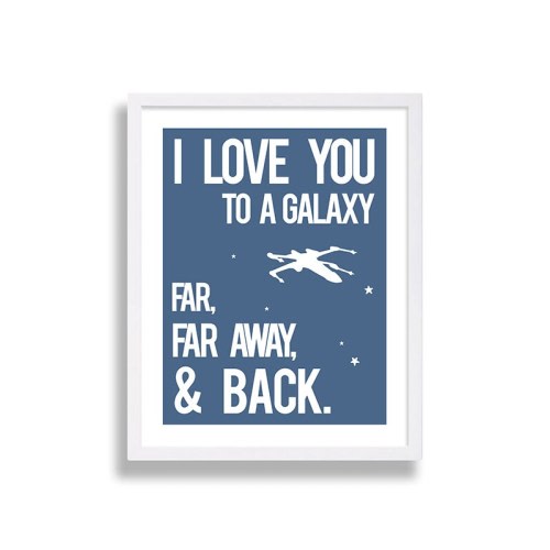 Nursery Art Blue Nursery Decor The Force Art A Galaxy Far Far Away I Love you Print Baby Boys Room Play Room Baby Shower