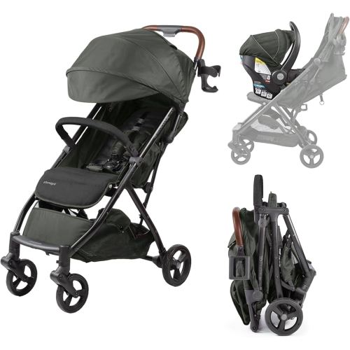 Ingenuity Ingenuity 3Dquickclose CS+ Compact Fold Stroller – Lightweight Stroller with Oversized Canopy, Extra-Large Storage and Compact Fold, Forest