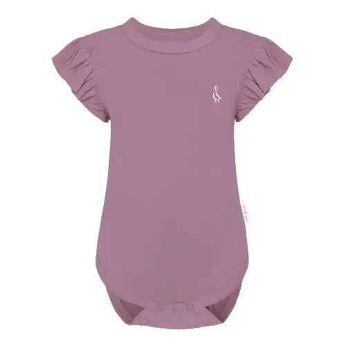 Premium Frill Sleeve Baby Onesie Bodysuit – RAPH&REMY® - Color: MAUVE, Size: 0-3 Months