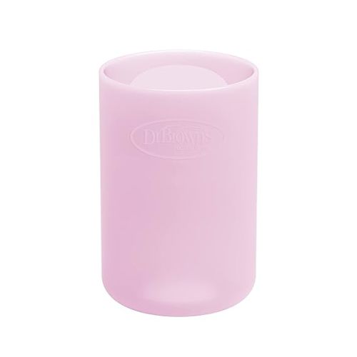 Dr. Brown's Options+ Narrow Glass Bottle Sleeve, 100% Silicone, Pink, BPA-Free, 4 oz, 1-Pack