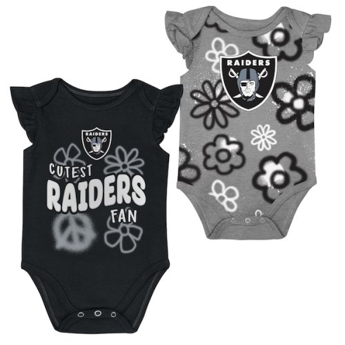 Las Vegas Raiders Outerstuff Girls Newborn & Infant The Sunshine Two-Piece Bodysuit Set
