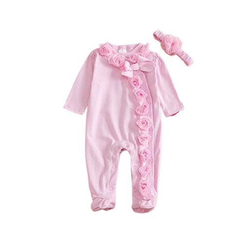 Rosey Romper Set- Baby Girl Rose Cluster Romper-Alure Baby Collections