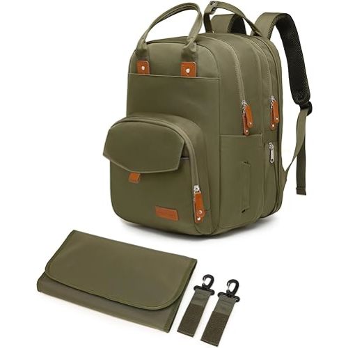 Unisex Diaper Bag Backpack For Girls And Boys - 35L Extra Large Capacity With 21 Pockets, Including 4 Insulated Bottle Pockets