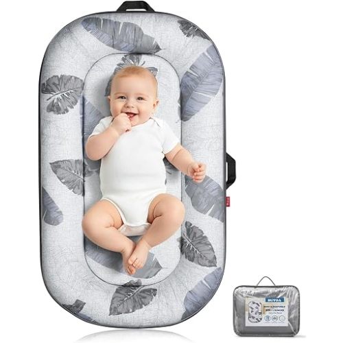 BUTOA Baby Lounger - Breathable Soft Baby Nest, Portable Infant Support Cushion Tummy Time Mat for 0-24 Months, Infant Lounger for Home and Travel, Ideal Newborn Babies Essentials Baby Shower Gifts