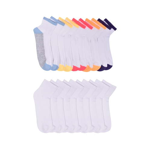 Wonder Nation Girls Cushioned Ankle Socks, 10-Pack