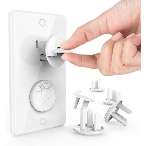 Outlet Covers Baby Proofing with Hidden Handle (32 Pack) Child Proof Outlet Plug Covers 3-Prong Baby Proofing Electrical Outlet Cover Safety Power Outlet Protector Child Socket Cap