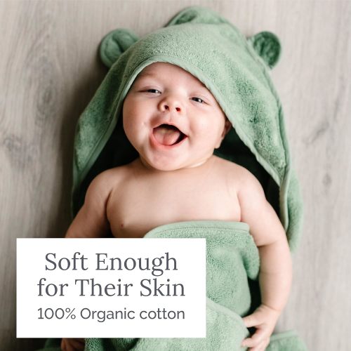Organic Cotton Hooded Towel - Sage – Natemia