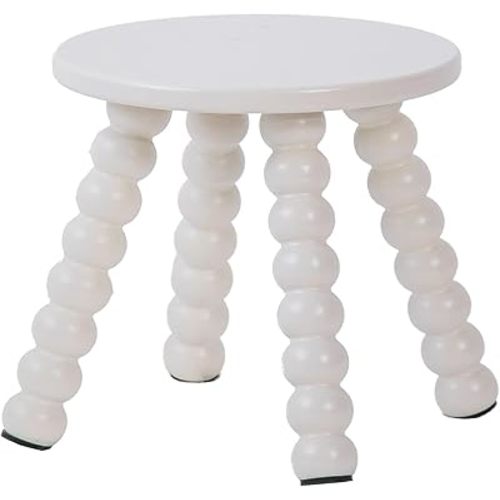 Solid Wooden Step Stool for Adults, 10 inch Stool for Kids Perfect Matched Sensory Table, Sturdy and Versatile Short Foot Stool for Bathroom, Kitchen, Bedroom, Plant Stand Natural (1, White)