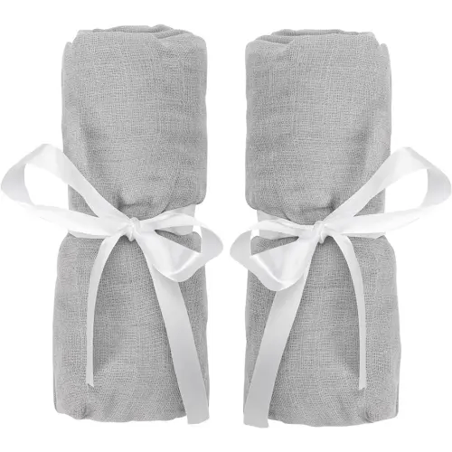 Newton Baby Fitted Sheets for Bassinet & Bedside Sleeper (2-Pack) - 100% Breathable, Washable and Ultra-Soft, 100% Muslin Cotton, 19" x 35", Grey
