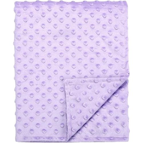Baby Blanket for Girls, Soft Toddler Blanket 30 x 40 Inch, Newborn Blankets for Nursery, Stroller, Toddler Bed, Carseat, Double Layer, Purple