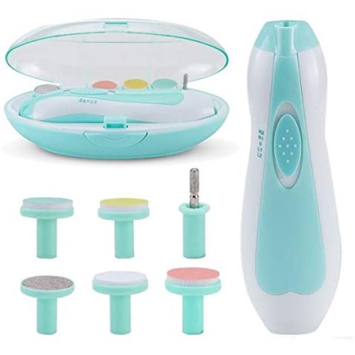 Baby Electric Nail Trimmer-Safe toenail and Nail Care, 6 Interchangeable Cushions, Suitable for Babies and Children. and Adult Nail Care.