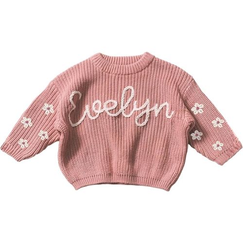 Personalized Baby Knit Sweater, Custom Baby Sweater with Embroidery Name, Custom Name Baby Sweater, Toddler Baby Boy Girls Sweater, Newborn Gift, Baby Shower Gifts, Gifts for Daughters