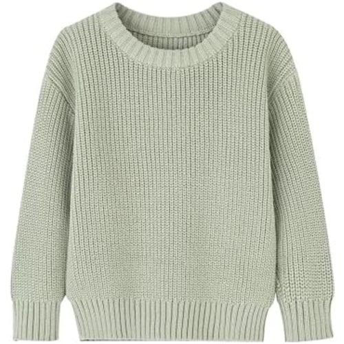 Toddler Baby Boys Girls Cotton Knitted Sweater Warm Soild Pullover Top Autumn Winter Outfits