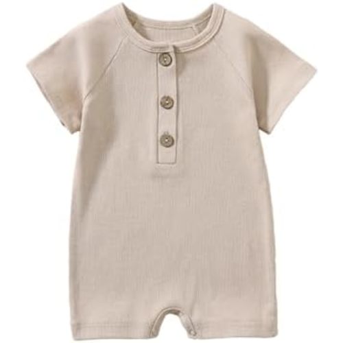 Baby Romper – Cotton Newborn Outfit, Short Sleeve Unisex Onesie