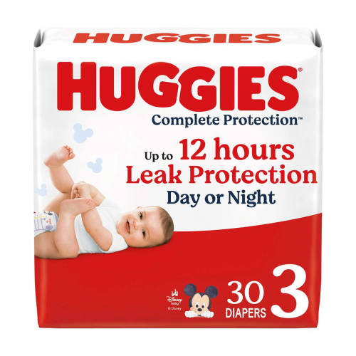 Huggies Complete Protection Baby Diapers Size 3 (16-28 Lbs) 30 Ct