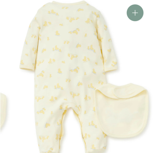 Little Ducks Footed One-Piece and Bib