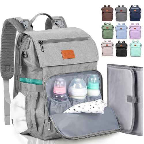 PILLANI Baby Diaper Bag Backpack - Large Bag for Boys & Girls - Diaper Backpack - Travel Diaper Bags w/Changing Pad, Baby Registry Search & Shower Gifts - Essentials Must Haves Newborn Stuff for Mom