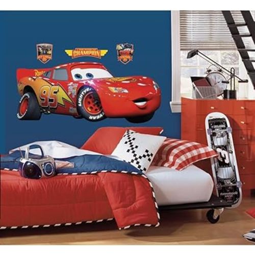 RoomMates Disney Pixar Cars Lightning McQueen Peel and Stick Wall Decals , RMK1518GM