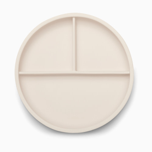 AEIOU Suction Divided Plate - Oat Milk