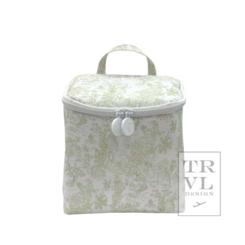 TRVL Design Green Bunny Toile Take Away Lunch/Bottle Bag