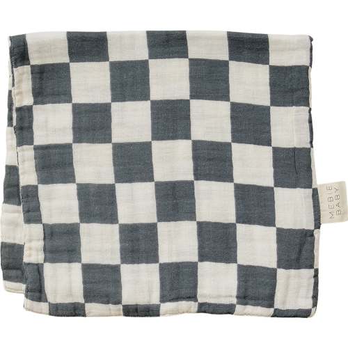 Charcoal Checkered Muslin Burp Cloth by Mebie Baby – Avery and Everett