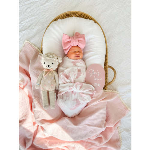 Muslin Crinkle Organic Lace Blanket | Baby Pink – Little and Fern