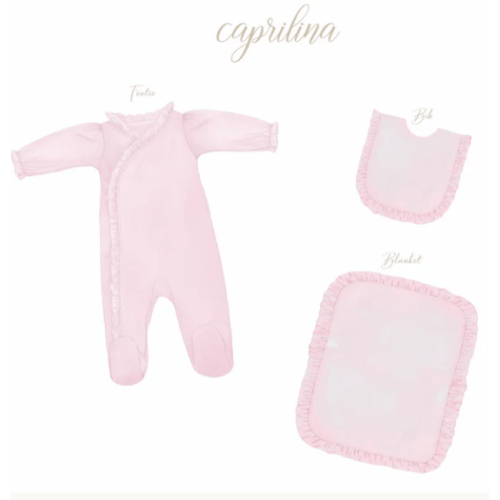 Baby Pink Ruffle Personalized Coming Home Set – Caprilina