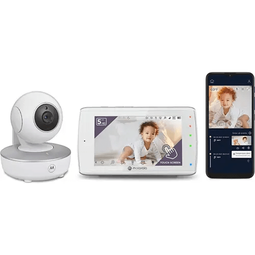 Motorola Baby Monitor-VM36XL Touchscreen 5" Portable WiFi Video Baby Monitor with Camera HD 720p - Connects to Smart Phone App, 1000ft Range, 2-Way Audio, Remote Pan-Tilt-Zoom, Room Temp, Lullabies
