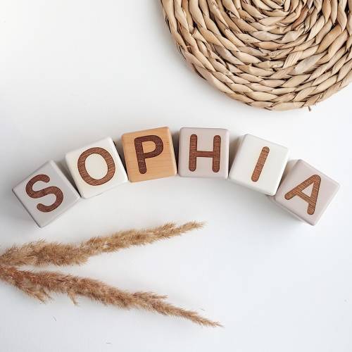 Baby Name Blocks - Wooden Letter blocks - Nursery decor - Gender neutral baby gift - Personalized gift for new baby - Baby shelf decoration
