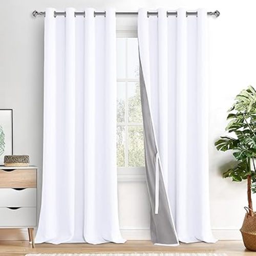 Blackout Curtain Panels - White, W52 x L95, Set of 2