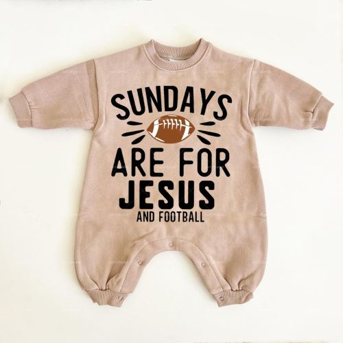 Baby Sundays Are For Jesus And Football Jumpsuit