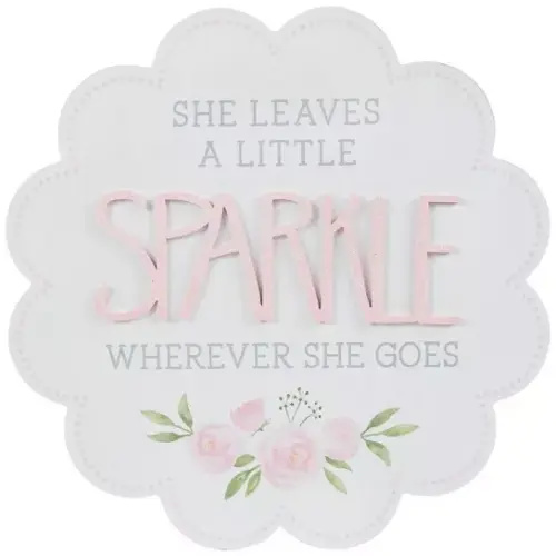 She Sparkles Floral Wood Wall Decor