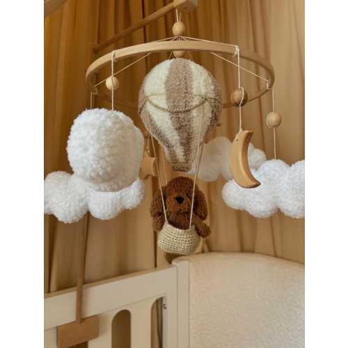 dog balloon hanging mobile Mobile bebe Nursery mobile New mom gift basket Crochet baby mobile woodland mobile