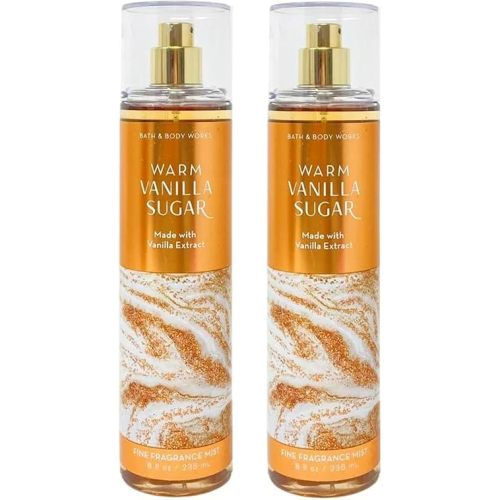 Bath & Body Works Fine Fragrance Mist, Set of 2 Bottles, 8oz Per Bottle (Warm Vanilla Sugar)