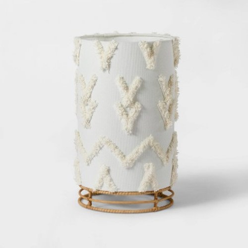 Boho Rattan Cylinder Kids' Nightlight - Pillowfort™, Size: No Bulb