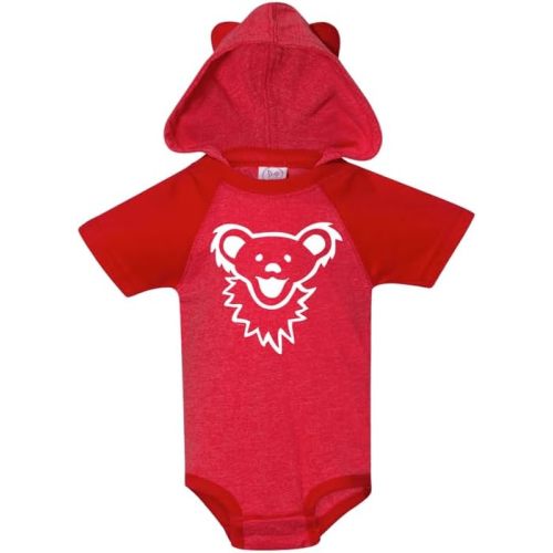 Dancing Bear Face Hooded Baby One Piece