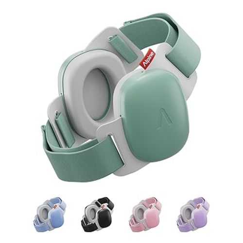 Alpine Muffy Baby Comfort - Protects Hearing for Babies and Toddlers - CE & ANSI Certified - Headband for Safe fit & Comfort - Adjustable for Ages 3-48 Months - 24dB Sound Reduction, Green