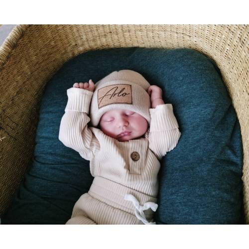 Personalize Baby Beanie with Name | Custom Newborn Hat Kids Youth Child Infant Gift | Matching Christmas Baby Hat | Winter Baby Clothes