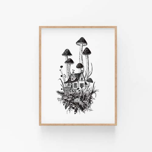 Mushroom House IV Art Print