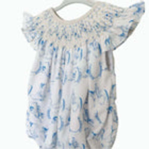 GIRLS SMOCKED COWBOY TOILE BUBBLE – Little Bear Smocks