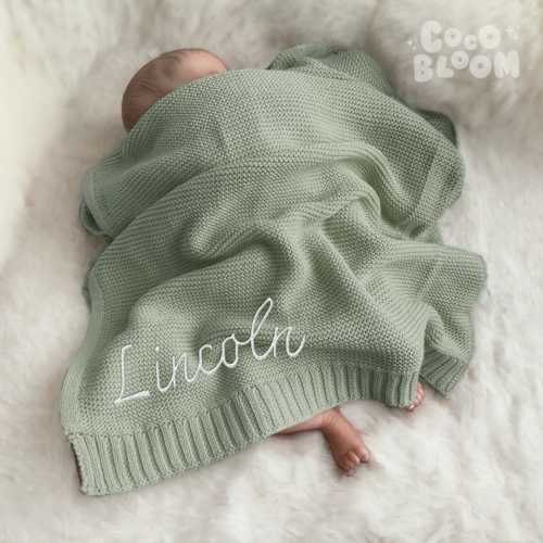 Custom Baby Name Blanket, Personalized Embroidered Blanket, Stroller Blanket, Baby Shower Gift, Newborn Baby Gift, Personalised Name Blanket