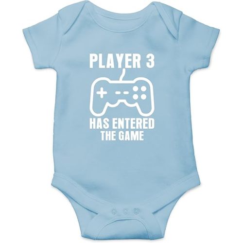 Crazy Bros Tee's Player 3 Has Entered the Game Baby Bodysuit Funny Infant Boy Outfit Cute Unisex Comfy Humor