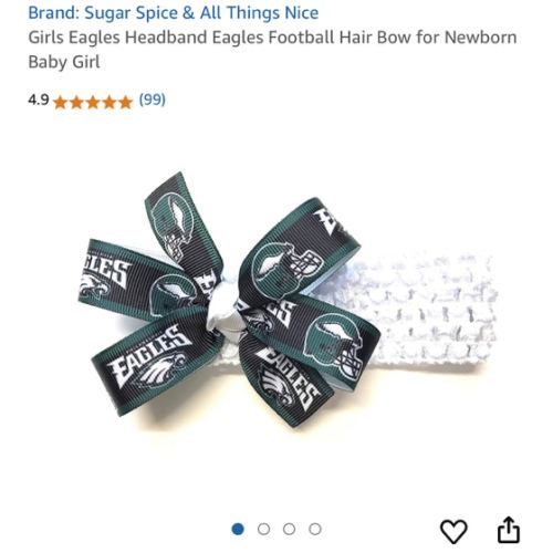 Girls Eagles Headband Eagles Football Hair Bow for Newborn Baby Girl