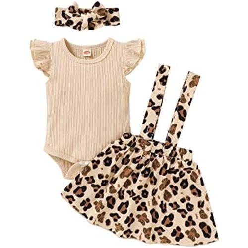 YOUNGER TREE Infant Toddler Baby Girl Summer Outfit Sunflower Strap Sets Sleeveless Romper Suspender Skirt 3pcs Clothing Sets